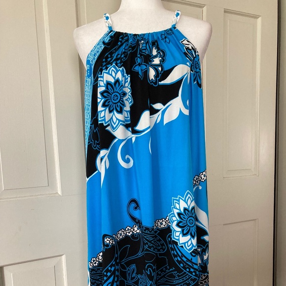 Boston Proper Pop-Art Halter Dress w Fun Plastic Chain Straps  SZ 12 - Picture 4 of 12